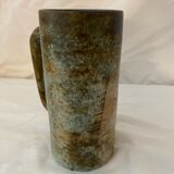Vase with handle glazed sandstone blue and brown
