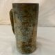 Vase avec anse grès vernisé bleu et marron
