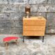 Commode vintage bois clair pieds métal 1950 1960