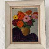 Oil on canvas flowers