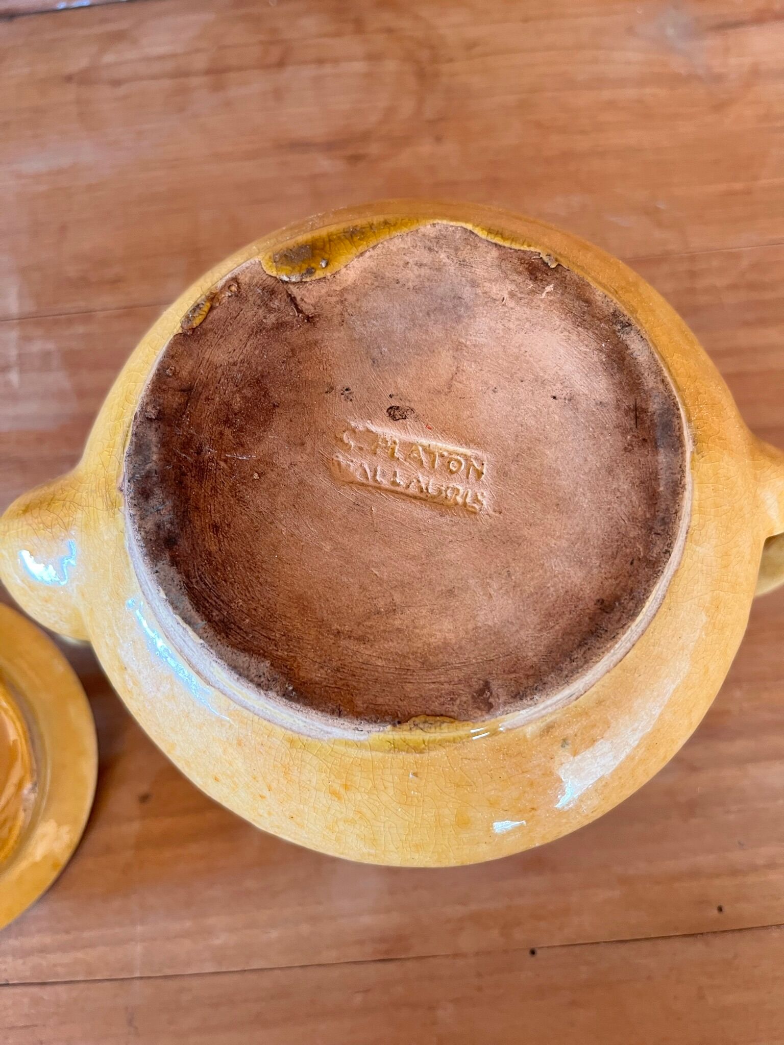 Ochre coffee set signed G. Platon Vallauris