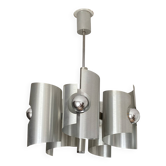 Lustre Polam Bielsko. 1970. Space age. Brushed stainless steel.