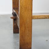 Table à manger ancienne du XVIIIe siècle en chêne avec 2 tiroirs