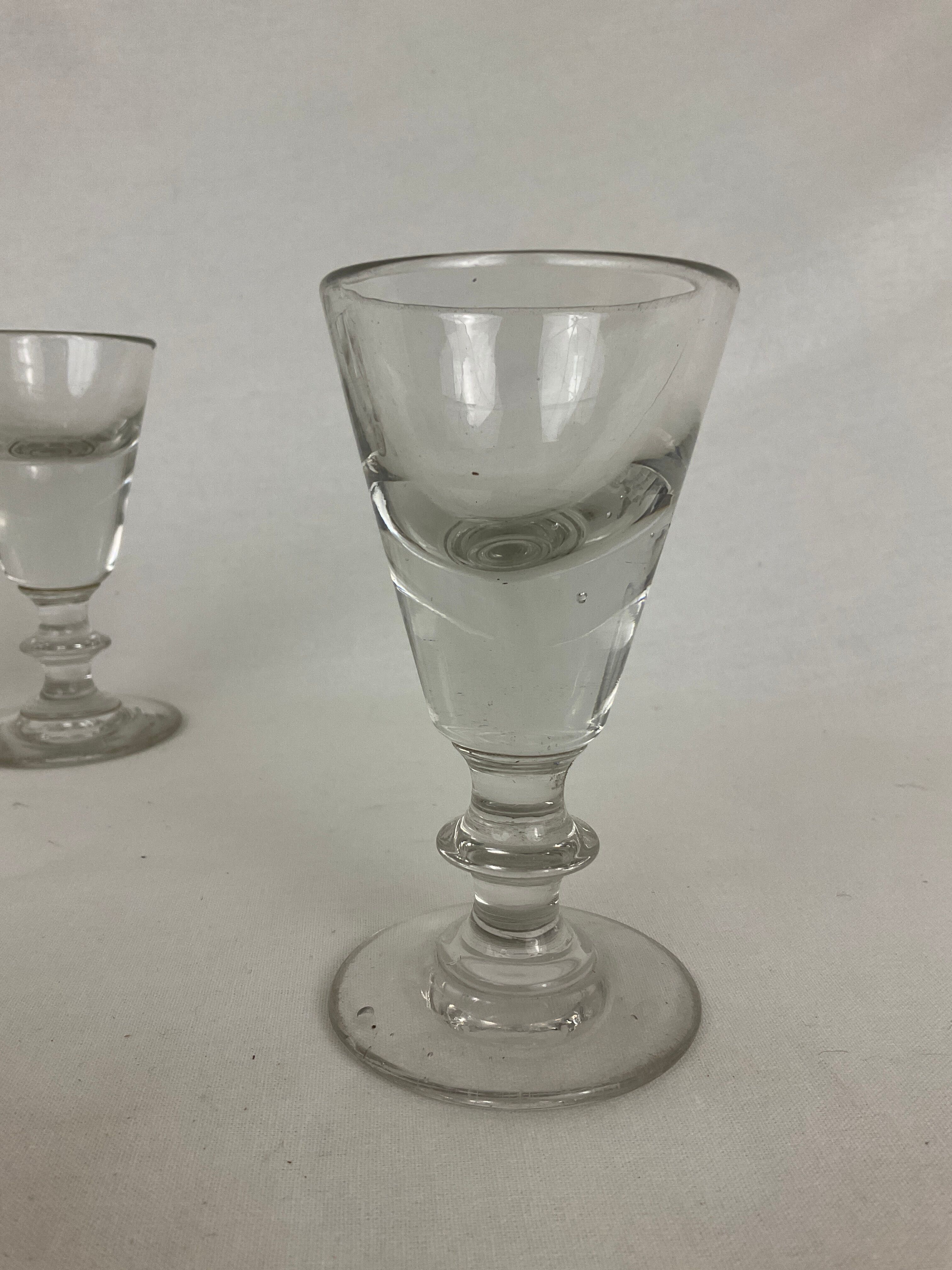 Set of 6 glasses thick ass bar bistro antique vintage