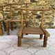 Ancient Baoulé African chairs in carved wood, Wabi-Sabi.