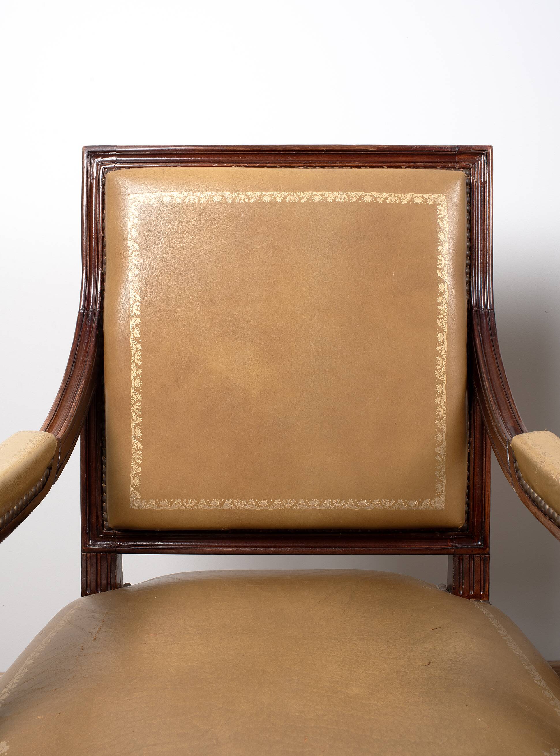 Pair of Louis XVI office armchairs