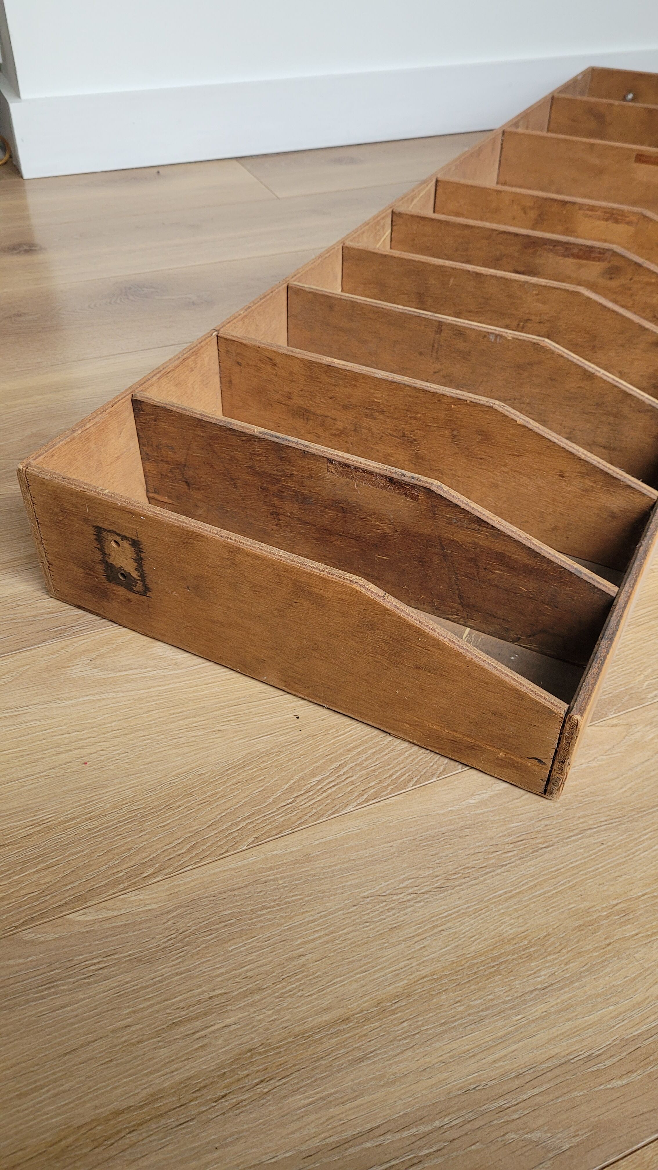 Industrial shelf with wooden lockers