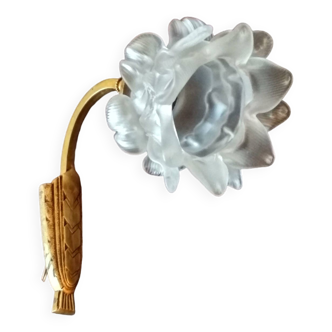 Art deco bronze wall light and glass tulip