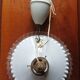 Vintage "rise and fall" lamp in opaline and porcelain
