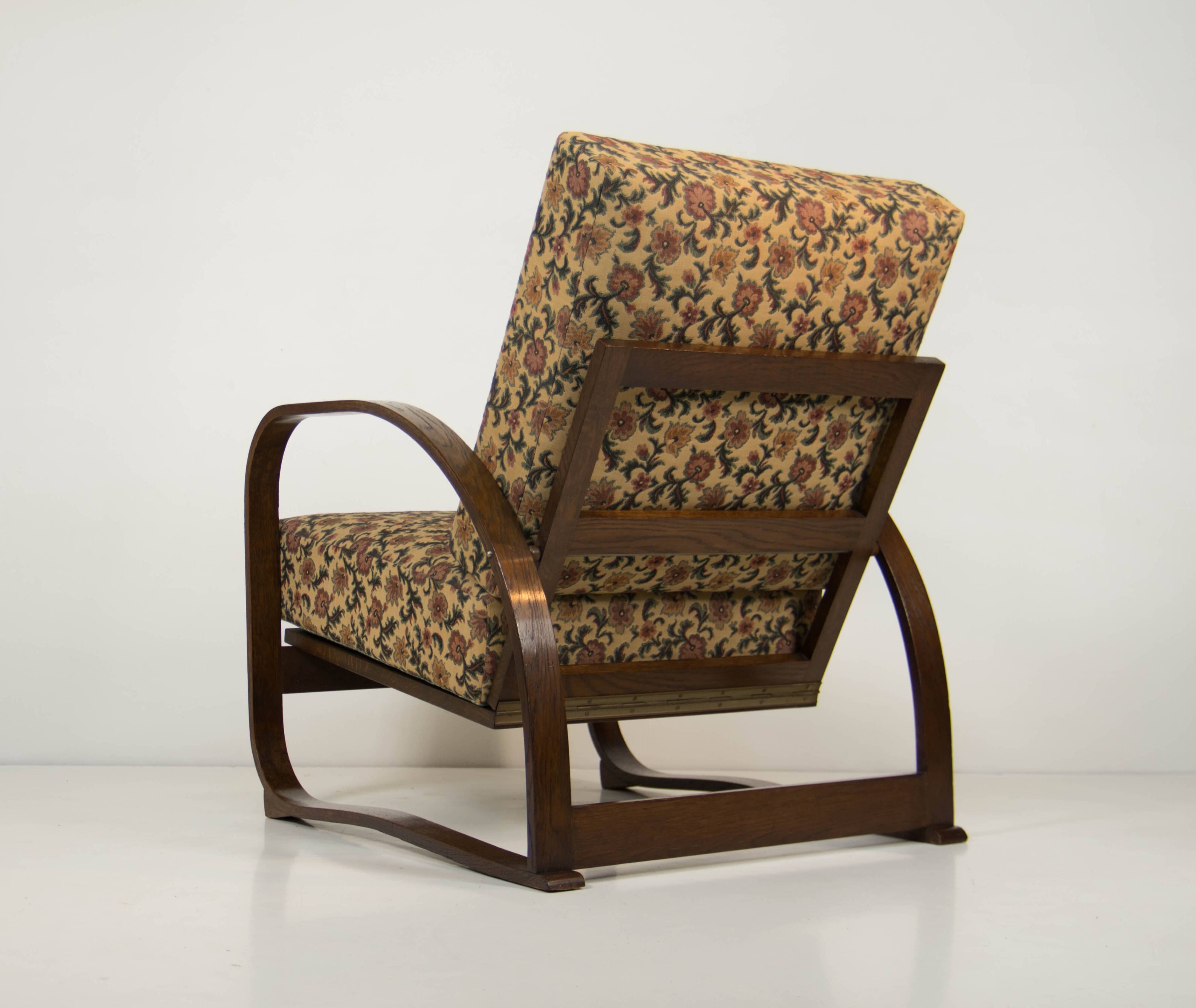 Adjustable Armchair H70 by Jindrich Halabala, 1930s