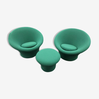 Pair of chairs green Pierre Paulin for Artifort 1960