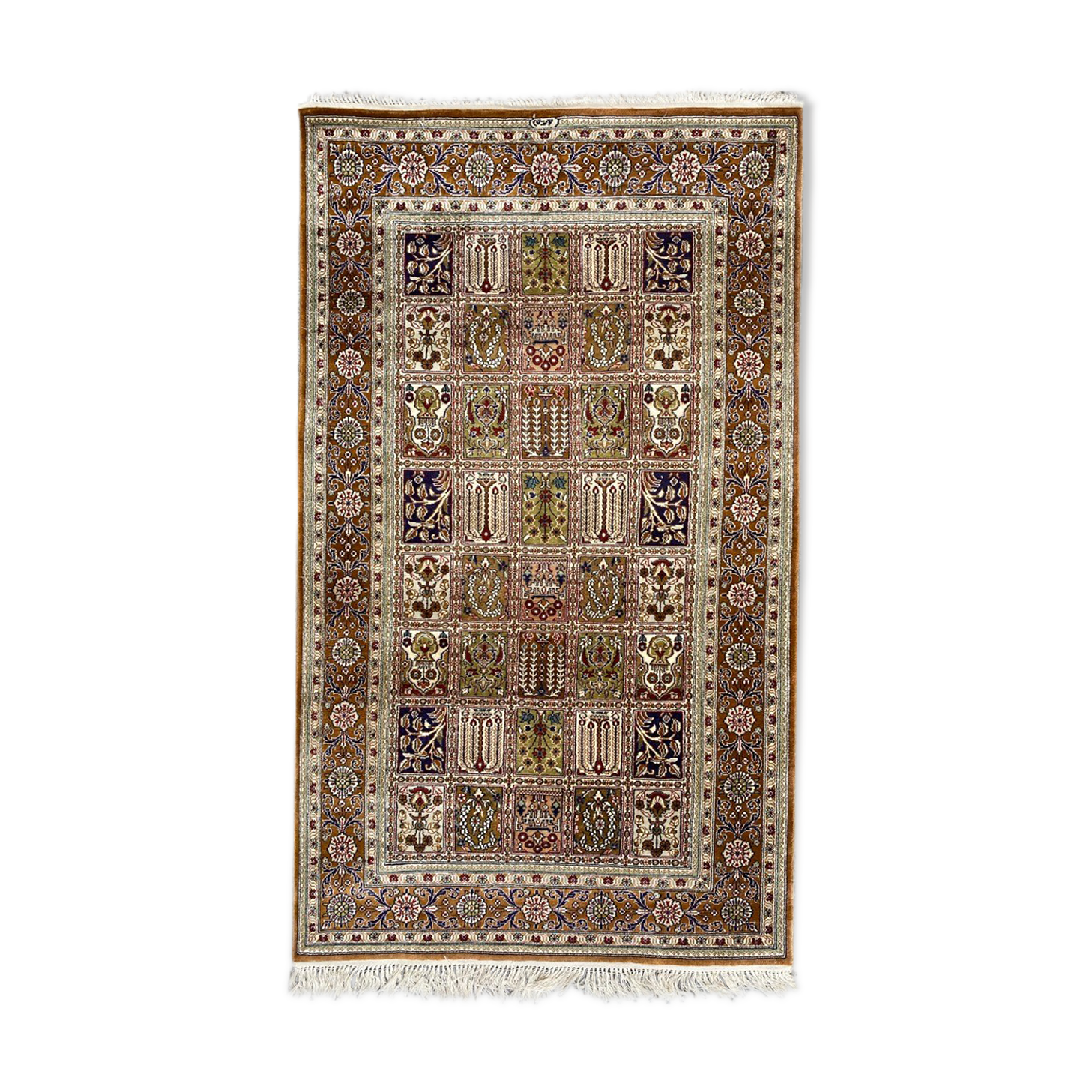 Vintage turkish silk carpet 92x157 cm