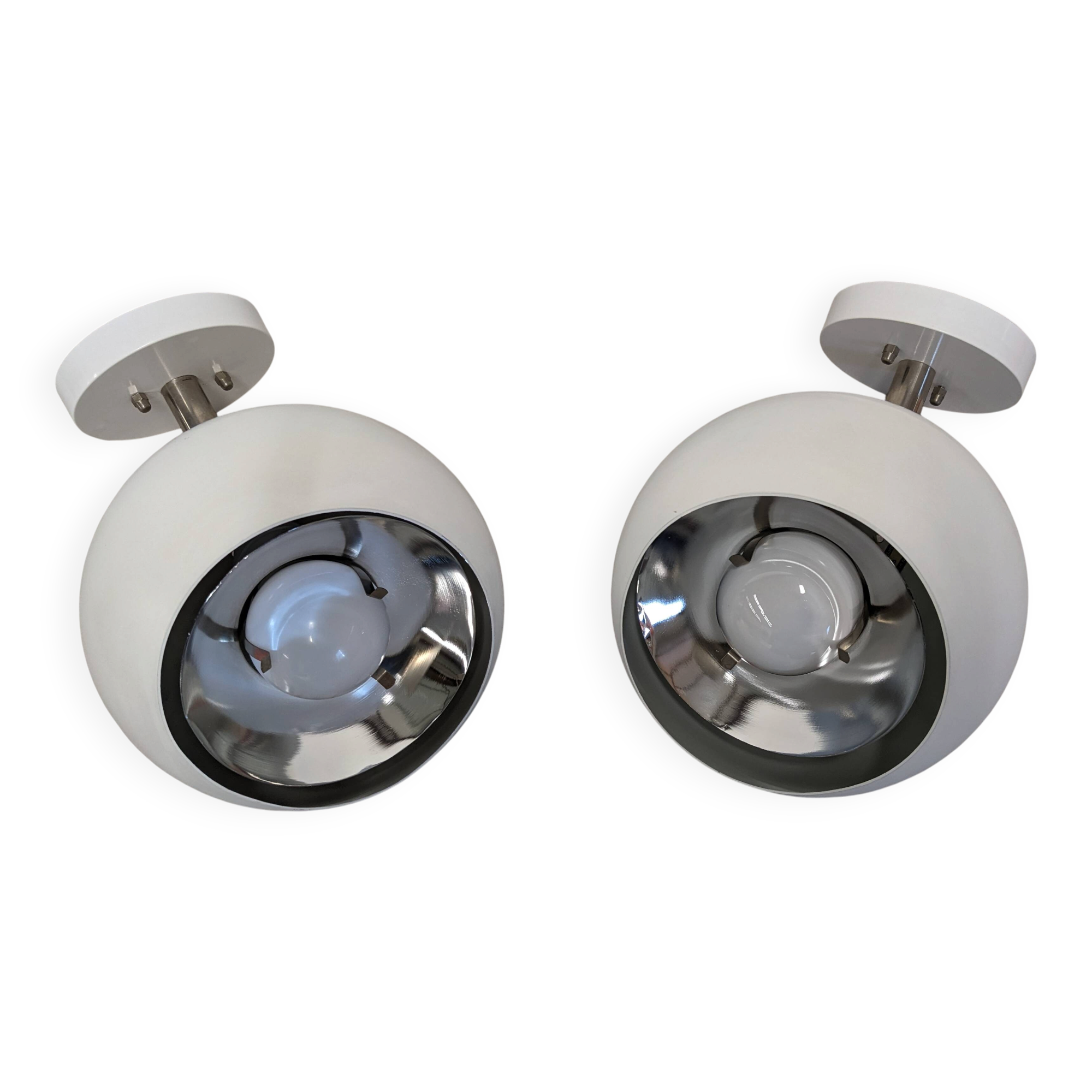 Pair of Eye Ball wall lights Space Age by Raak, Netherlands circa 1970.