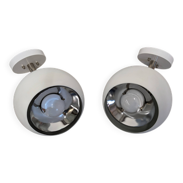Pair of Eye Ball wall lights Space Age by Raak, Netherlands circa 1970.