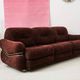 Brown velvet and chrome sofa, designed by Adriano Piazzesi, Italy, 1980s.