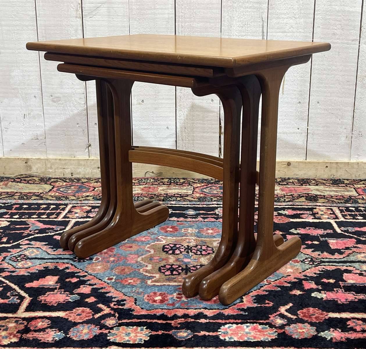 Set of 3 nesting tables GPLAN in teak from the 1970s.