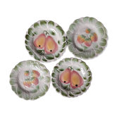 4 assiettes à dessert en barbotine