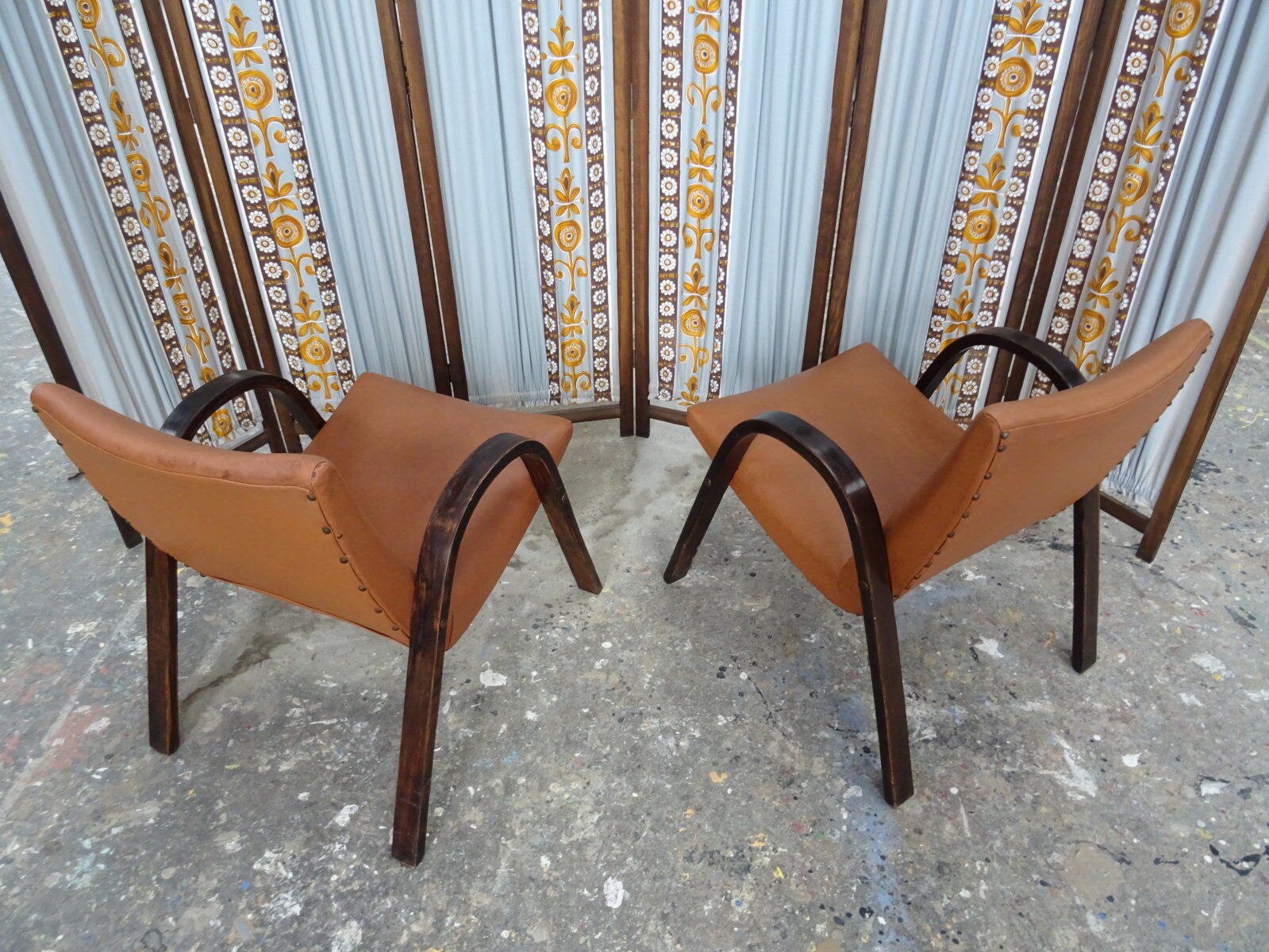 Pair of bow wood Steiner chairs