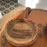 Duo of wooden raviers - vintage cup