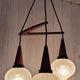 Boomerang Cascade Pendant Chandelier in Teak and Glass from Philips, 1950s