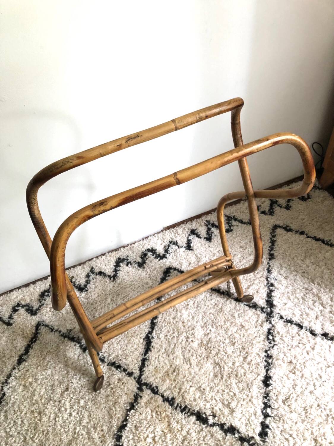 Vintage rattan cradle