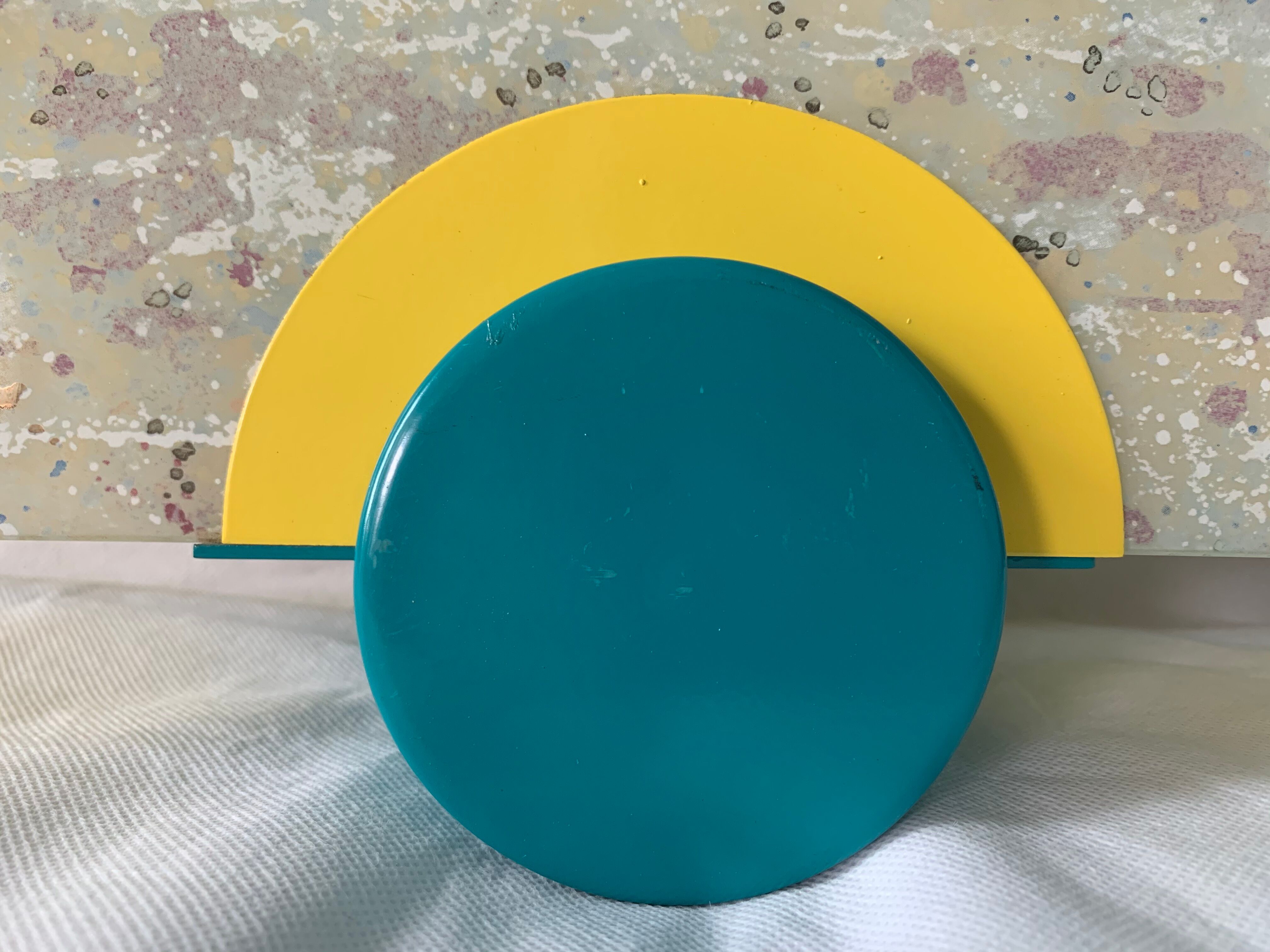 Colorful metal and glass wall light  Arlus 1980