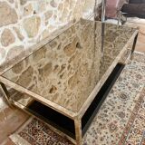 Mirrored glass coffee table from the 70s and 80s