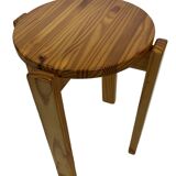 Mid century pinewood stool, minimalistic design 1960s