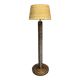 Midcentury brutalist chunky wood turned floor lamp, Charles Dudouyt style.