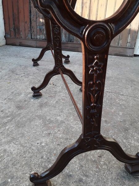 Table bistro double ep art deco 1930 cast marble