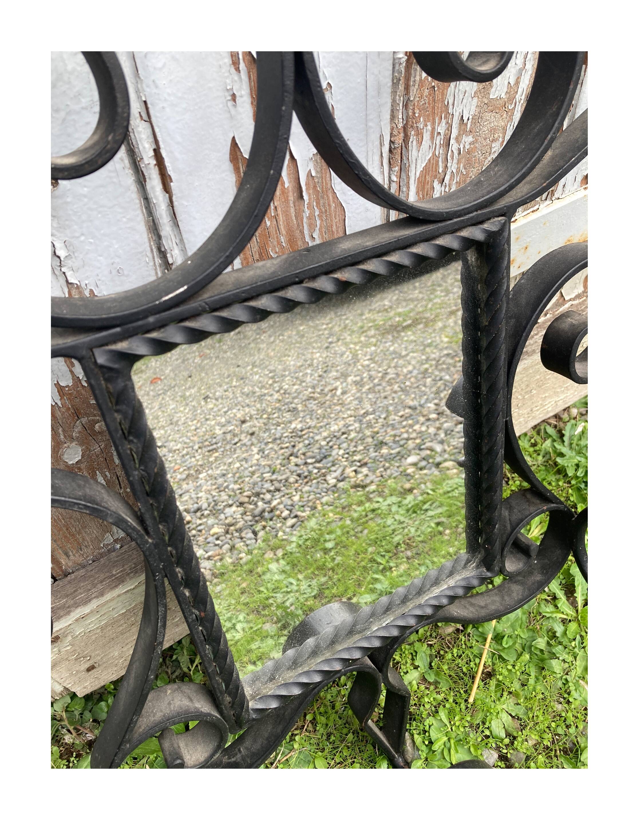 Wrought iron mirror