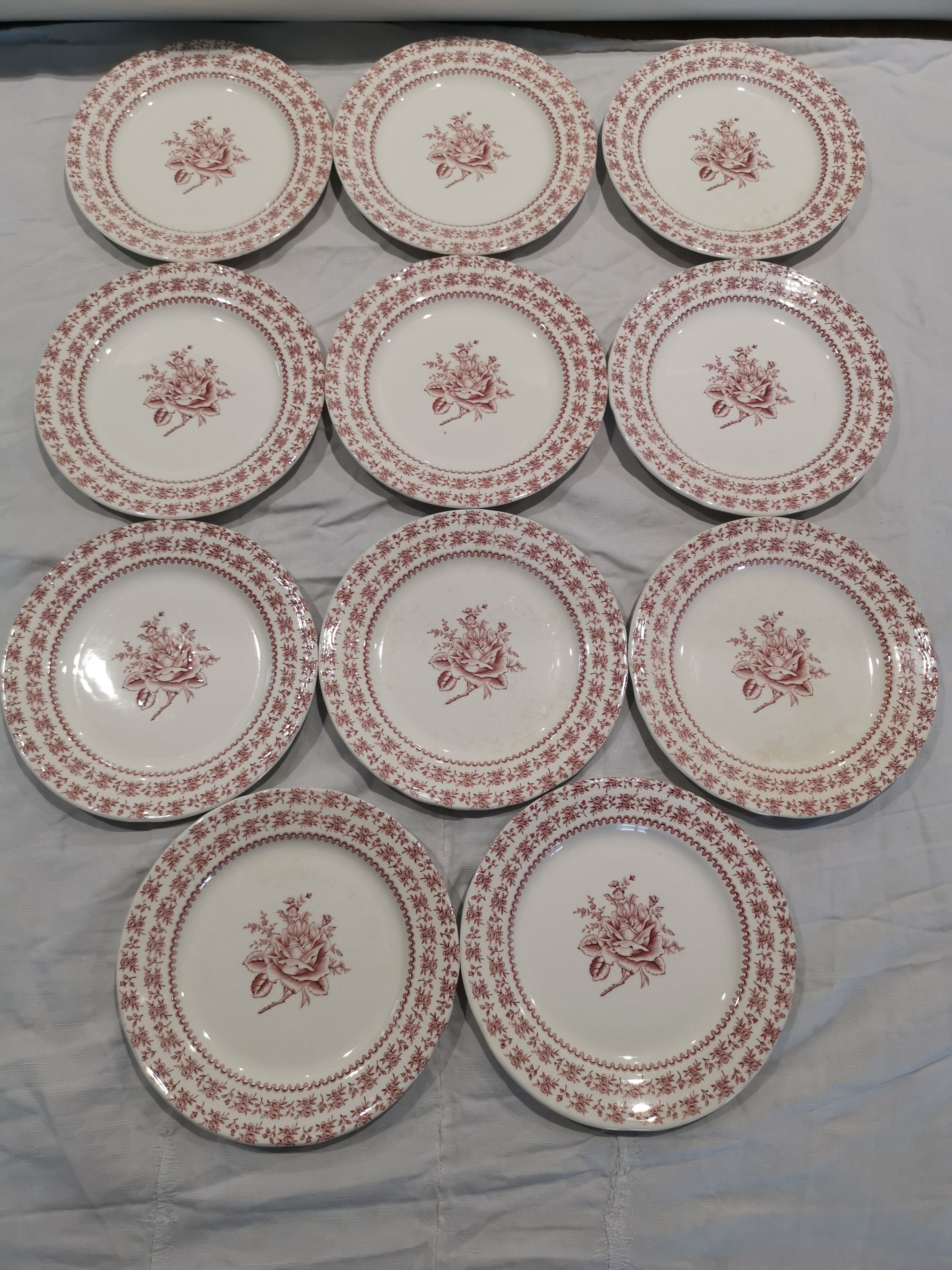 Set of 11 old Lunéville dessert plates