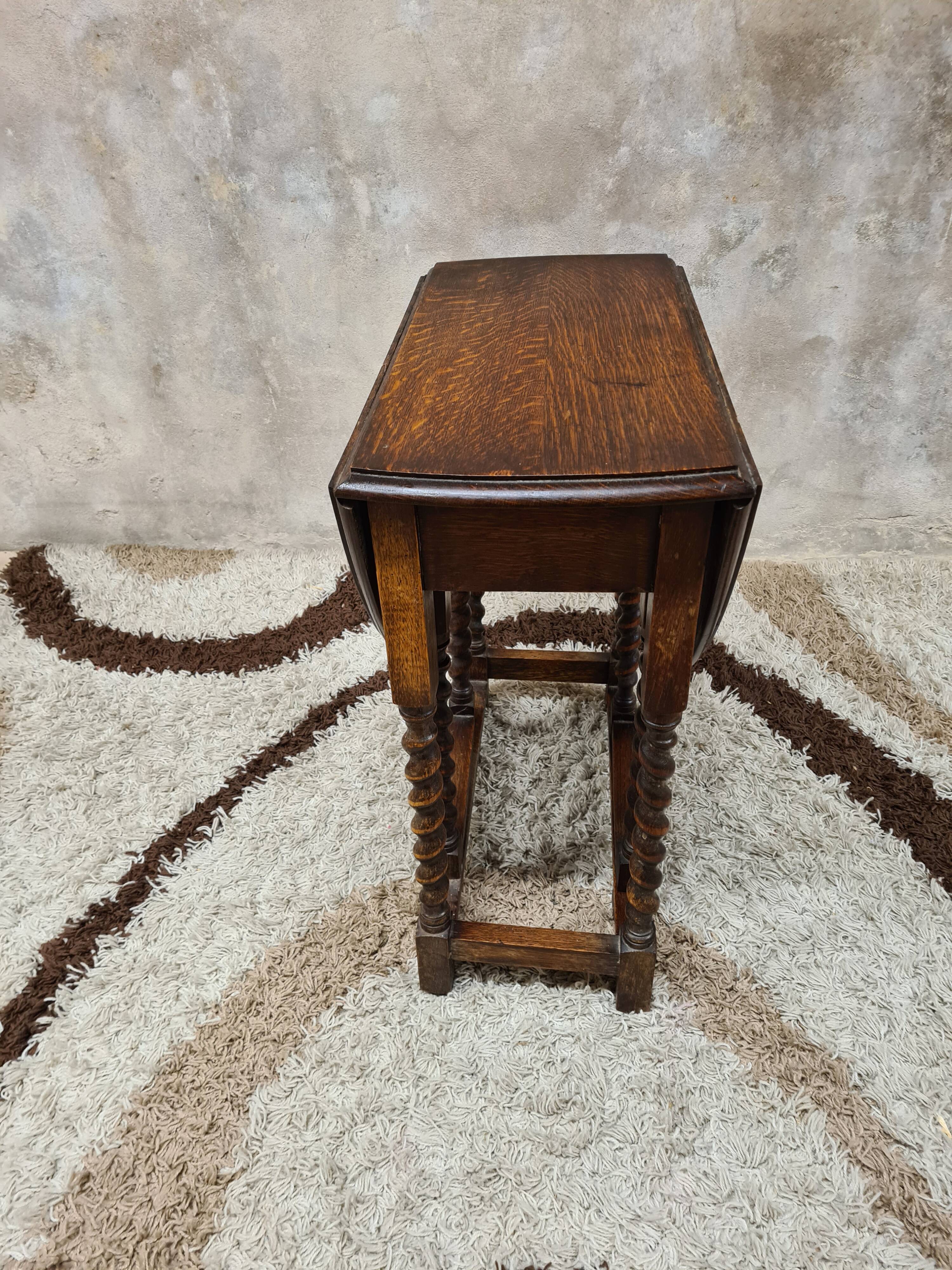 Table Gateleg Solid Oak 1900, England