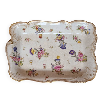 Late 19th century floral porcelain tray