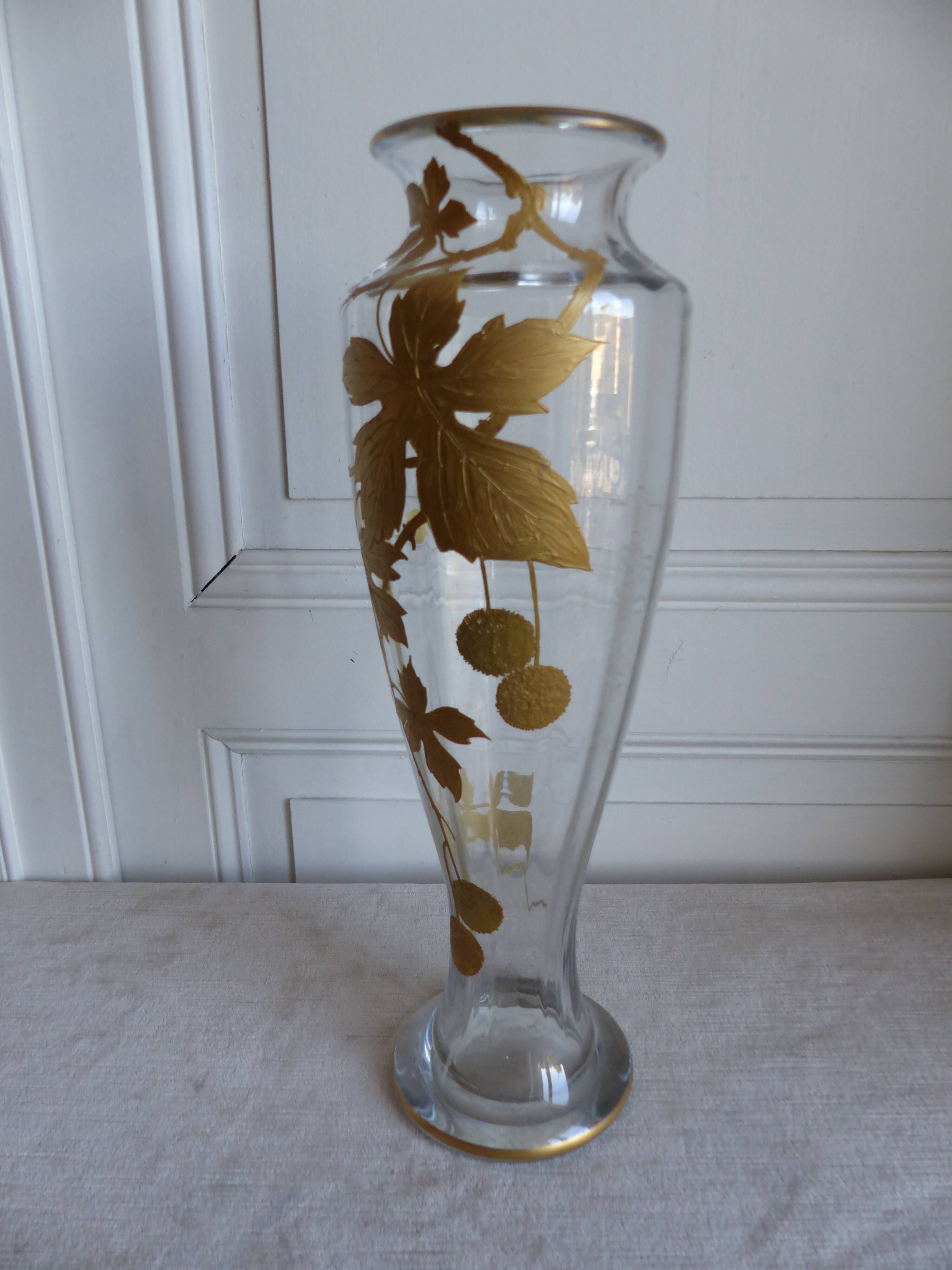 Art Nouveau era blown glass vase 1900