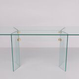 Léon Rose glass console table 1970 France