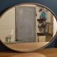 Oval mirror metal patinated pearl art deco