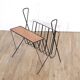 Vintage magazine holder in metal and teak 1960