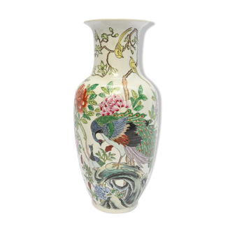 Vase en porcelaine chinois à décor de paon