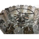 Clear , grey and fume’ “tronchi” murano glass chandelier d60-3l