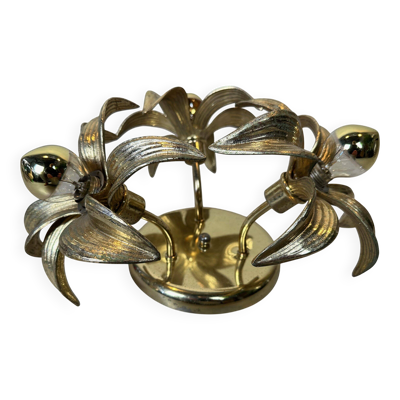 Plafonnier fleurs des années 1970 – Hollywood Regency