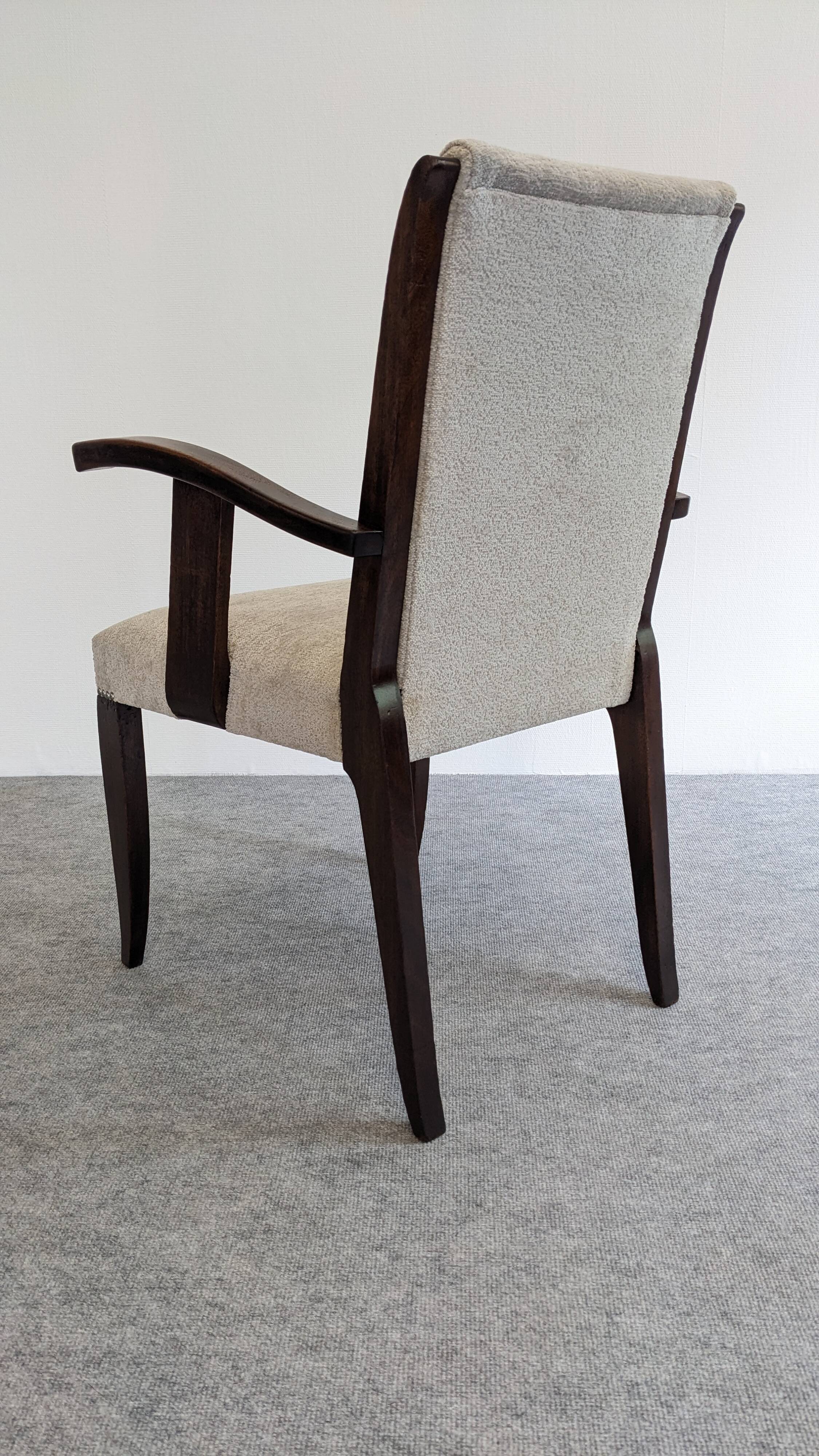 Pair of modernist mahogany bridge chairs from the 1940s/1950s