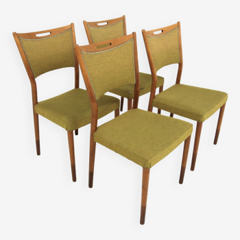 Set de 4 chaises scandinave en hêtre, Treman, Suède, 1960