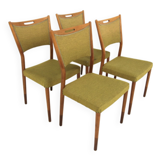 Set de 4 chaises scandinave en hêtre, Treman, Suède, 1960