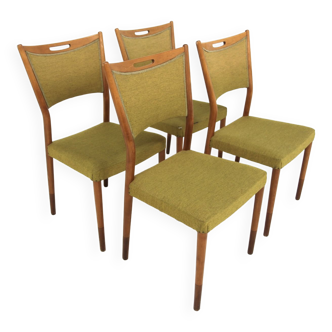 Set of 4 Scandinavian beech chairs, Treman, Sweden, 1960