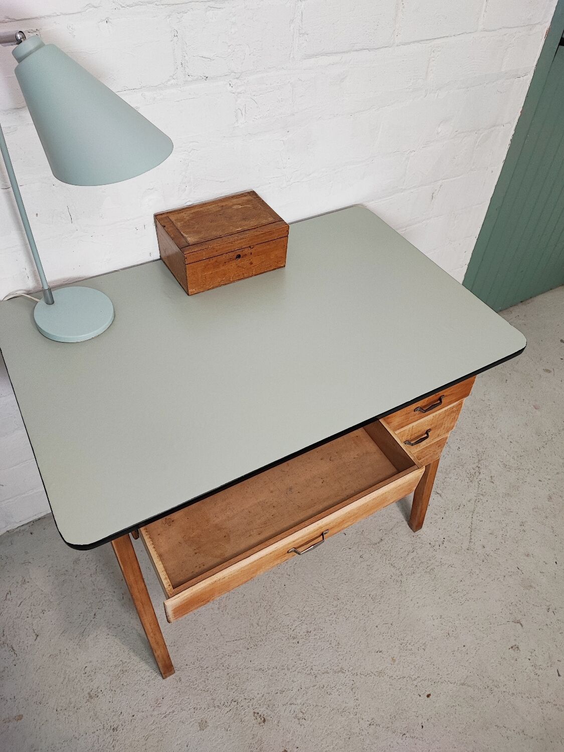 Vintage compass feet desk