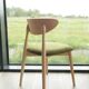 Natural Dining Chair with green upholstery, new modern design vintage style