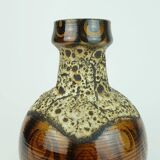Mid century vase duemler & breiden wgp fat lava squiggle pattern shades of brown and beige 1960s
