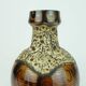 Vase du milieu du siècle duemler & breiden wgp fat lava motif en zigzag nuances de marron et beige années 1960