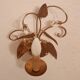 Shabby Wandlampe vergoldet Blattgold Kristallelemente Hollywood Regency 70s